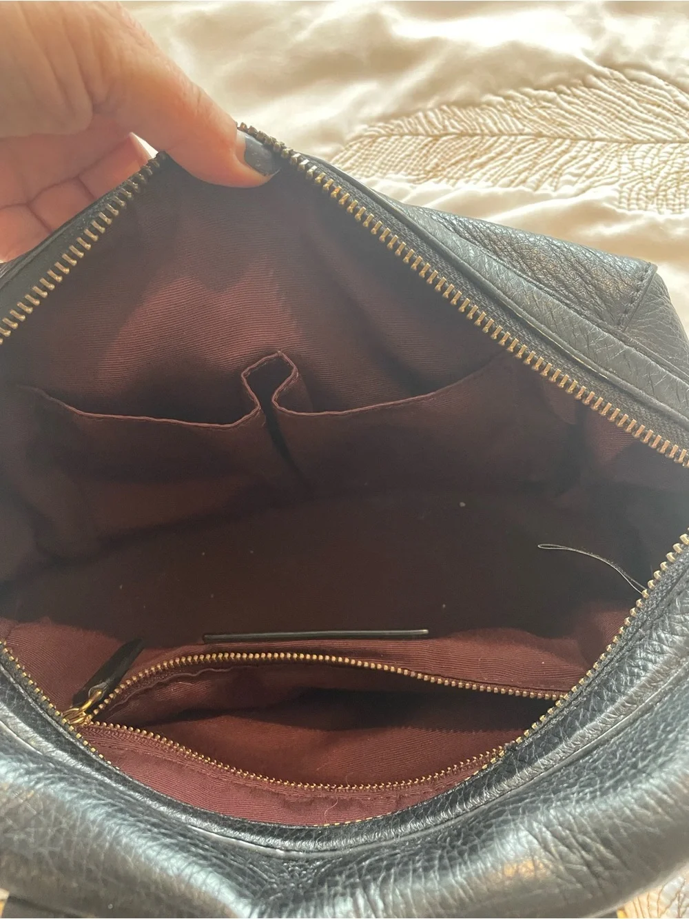 Marc Jacobs Black Pebbled Leather Satchel with Gold Hardware